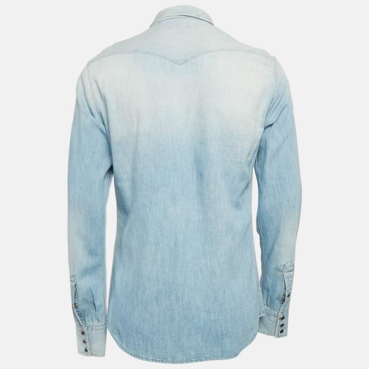 Pre Owned Dolce & Gabbana Blue Faded Denim Sicilia Shirt XL