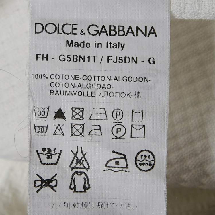 Pre Owned Dolce & Gabbana White Patterned Cotton Sicilia Shirt XL