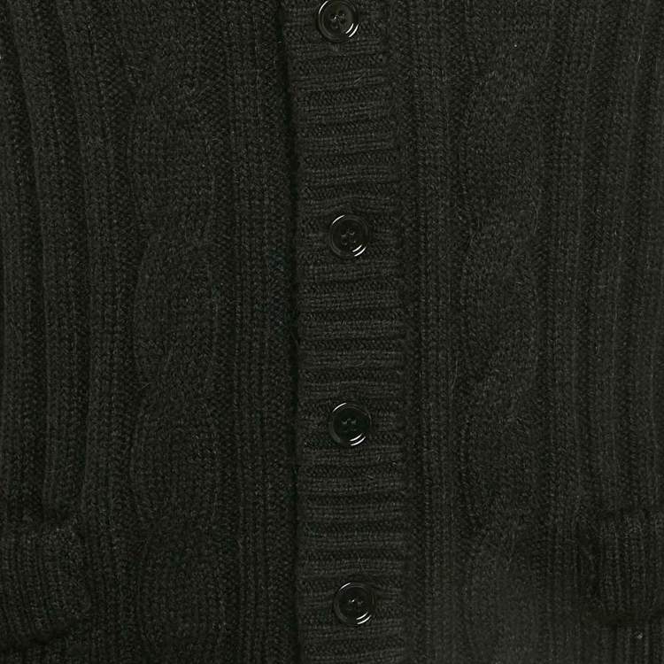 Pre Owned Dolce & Gabbana Black Cable Knit Cardigan L