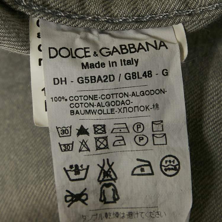 Pre Owned Dolce & Gabbana Grey Denim Sicilia Shirt L