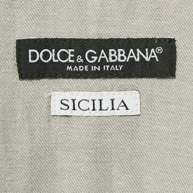 Pre Owned Dolce & Gabbana Grey Denim Sicilia Shirt L