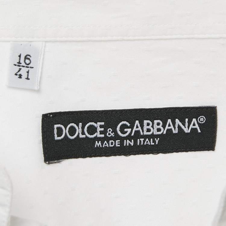 Pre Owned Dolce & Gabbana White Cotton Half Sleeve Shirt L