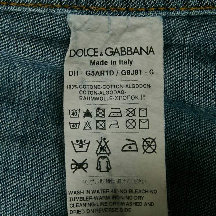 Pre Owned Dolce & Gabbana Blue Faded Denim Sicilia Shirt XL