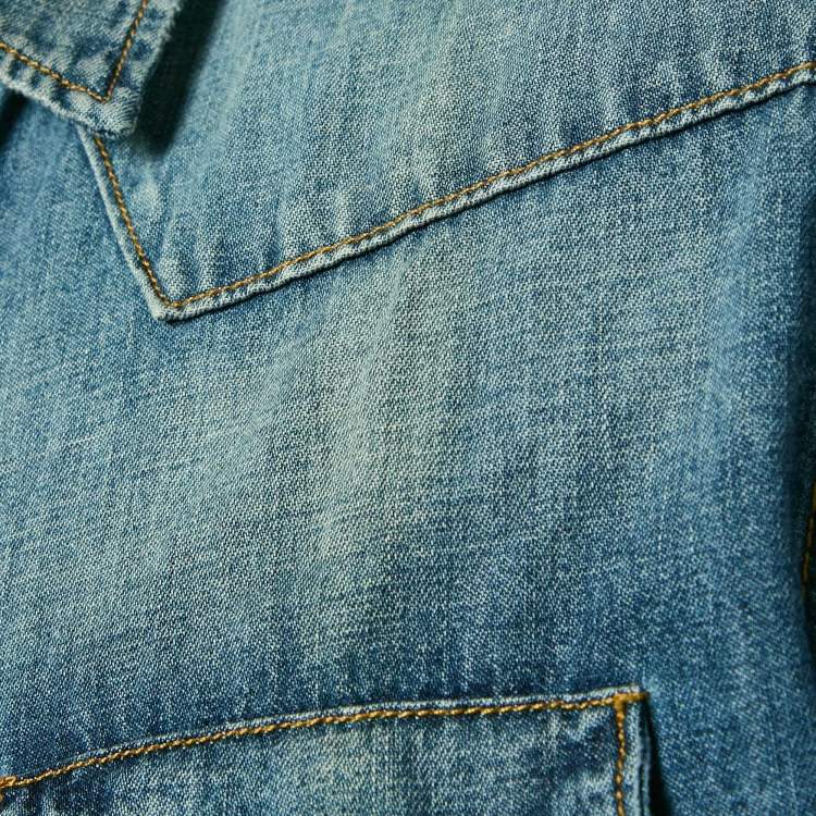 Pre Owned Dolce & Gabbana Blue Faded Denim Sicilia Shirt XL