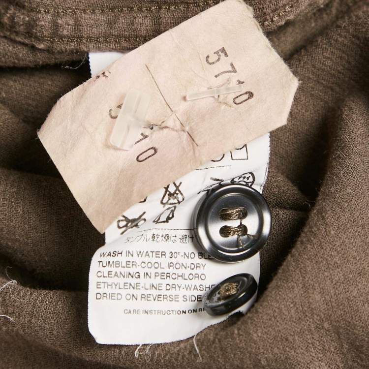 Pre Owned Dolce & Gabbana Brown Corduroy Gold Shirt XL