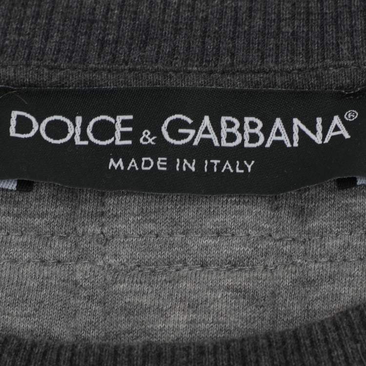 Pre Owned Dolce & Gabbana Grey Nylon Cotton Sweatshirt S