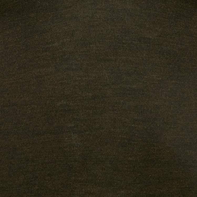 Pre Owned Dolce & Gabbana Brown Knit V-Neck Sweater S