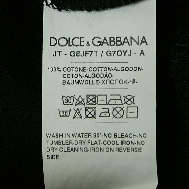 Pre Owned Dolce & Gabbana Black King's Angel Print Jersey T-Shirt M