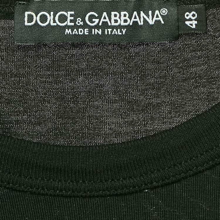 Pre Owned Dolce & Gabbana Black King's Angel Print Jersey T-Shirt M