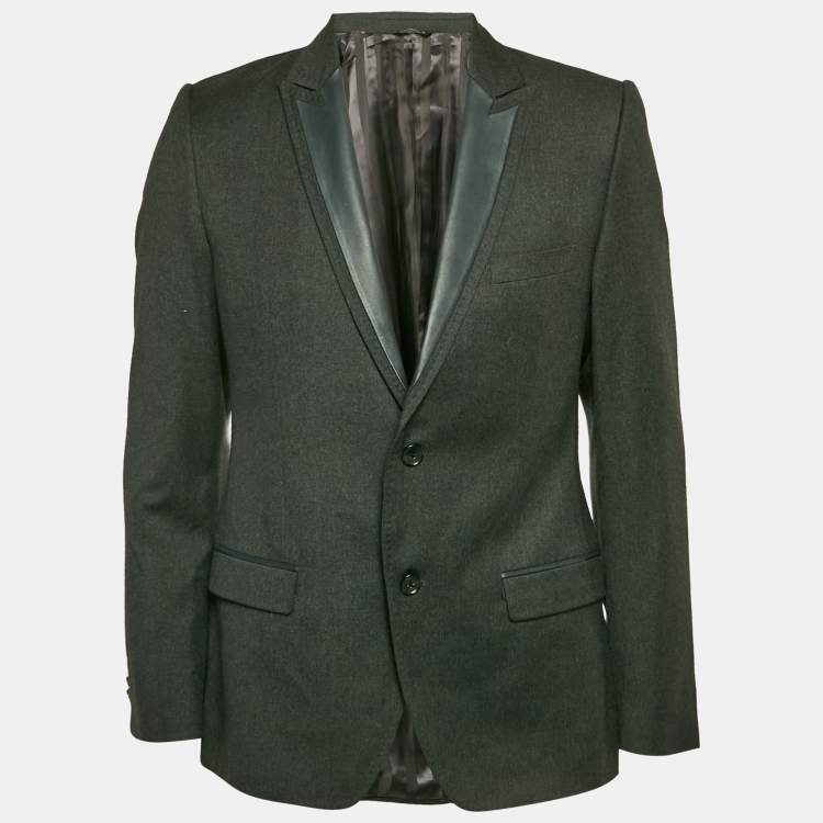 Pre Owned Dolce & Gabbana Grey Wool Single Breasted Blazer L