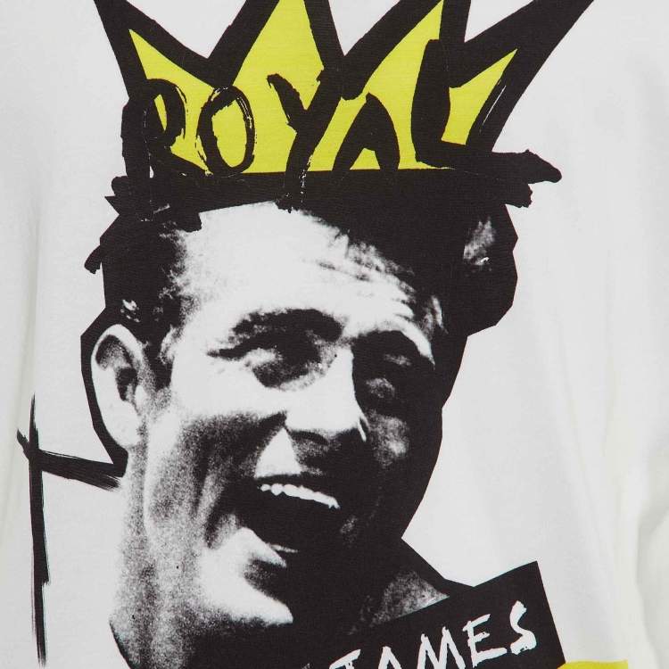 Pre Owned Dolce & Gabbana White Graphic Print Cotton Crew Neck T-Shirt 5XL