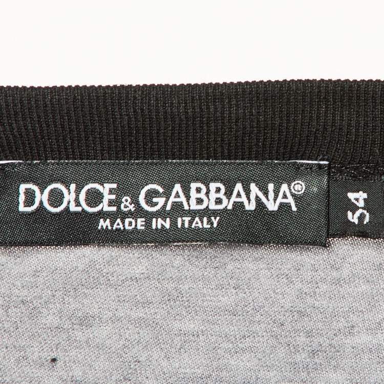 Pre Owned Dolce & Gabbana Grey D&G King Print Cotton Crew Neck T-Shirt XXL