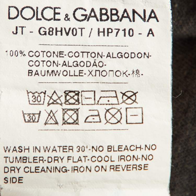 Pre Owned Dolce & Gabbana Grey D&G King Print Cotton Crew Neck T-Shirt XXL