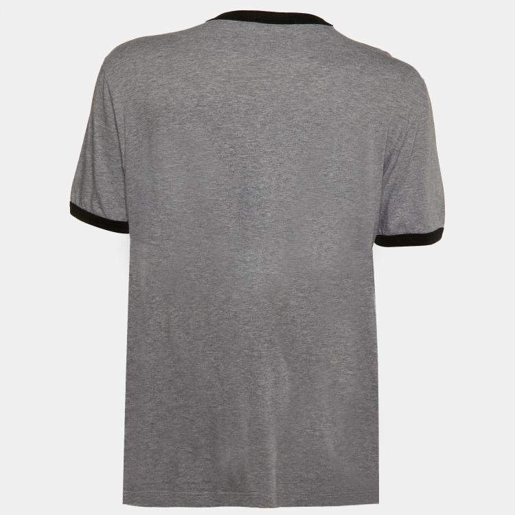 Pre Owned Dolce & Gabbana Grey D&G King Print Cotton Crew Neck T-Shirt XXL