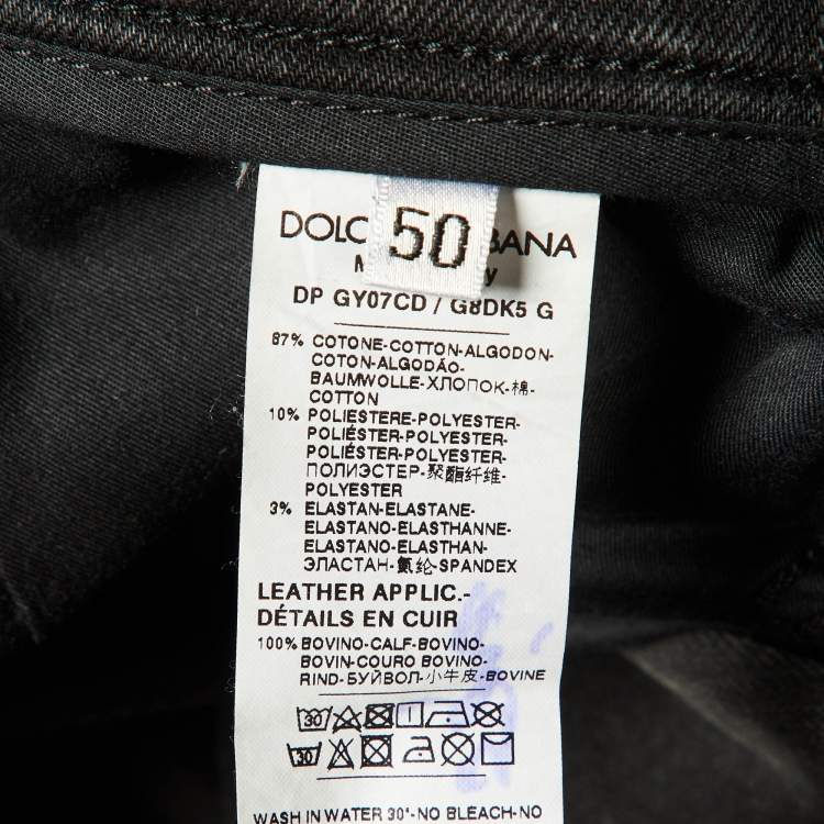 Pre Owned Dolce & Gabbana Dark Grey Denim Slim Jeans L Waist 34" 