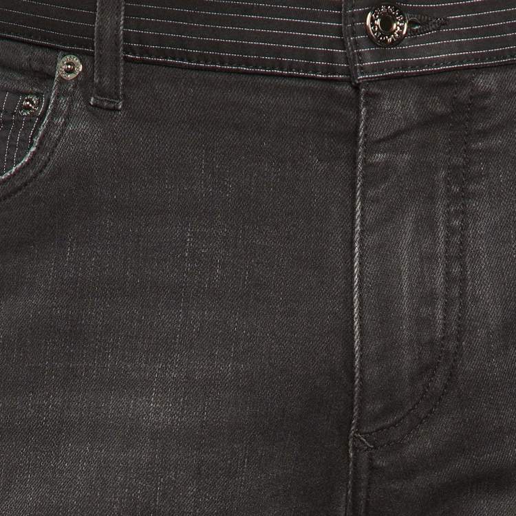 Pre Owned Dolce & Gabbana Dark Grey Denim Slim Jeans L Waist 34" 