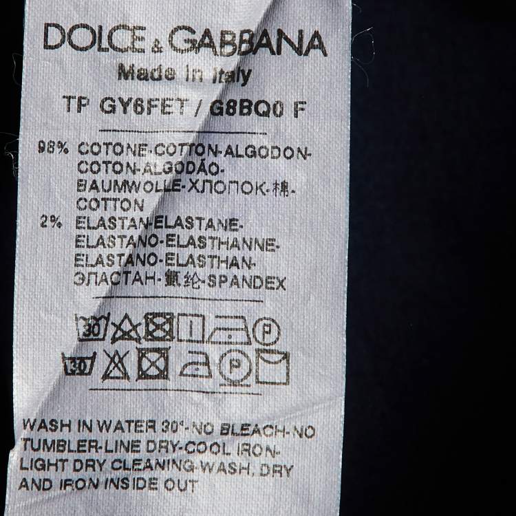 Pre Owned Dolce & Gabbana Blue Striped Pattern Cotton Pants L