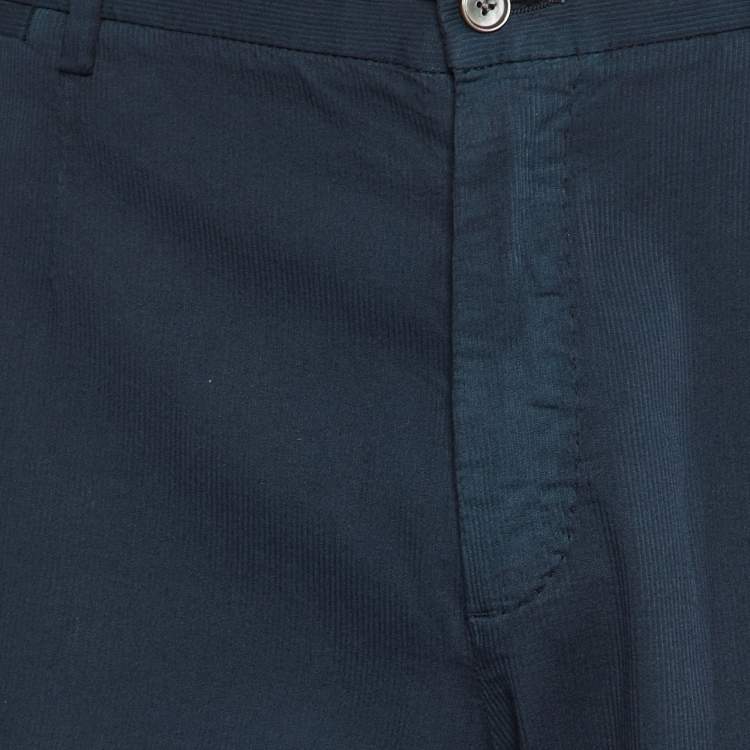 Pre Owned Dolce & Gabbana Blue Striped Pattern Cotton Pants L