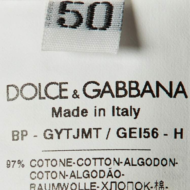 Pre Owned Dolce & Gabbana White Cotton Bermuda Shorts L