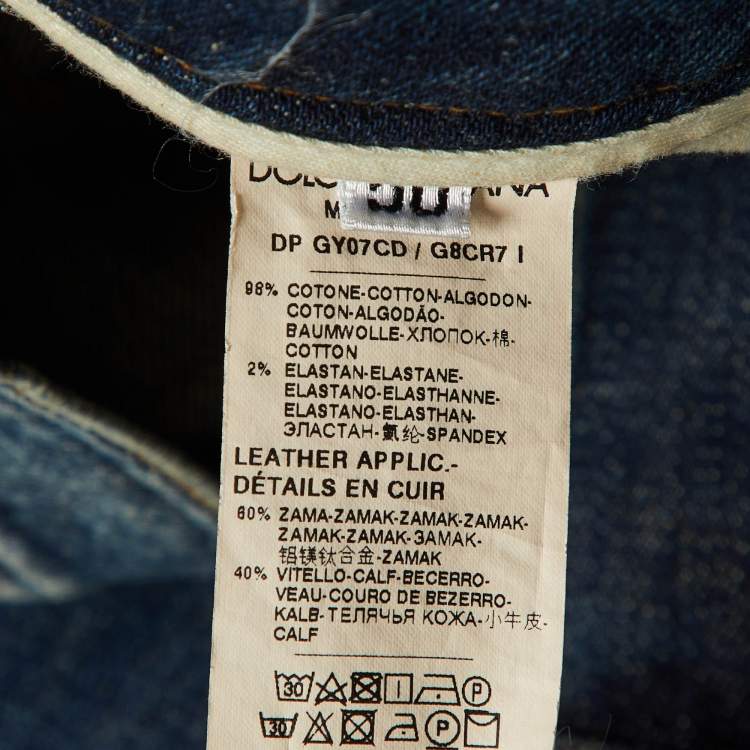 Pre Owned Dolce & Gabbana Blue Denim Slim Fit Jeans L Waist 36" 