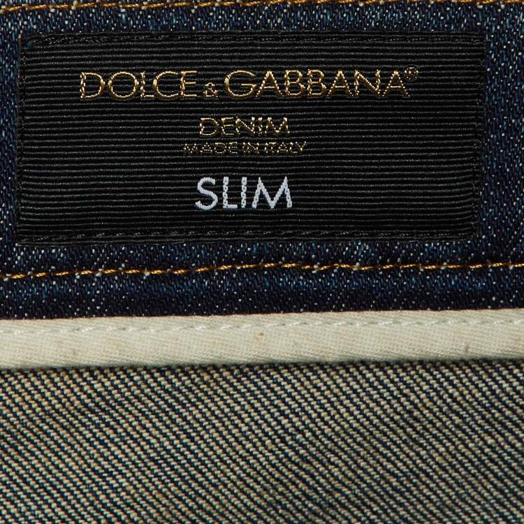 Pre Owned Dolce & Gabbana Blue Denim Slim Fit Jeans L Waist 36" 