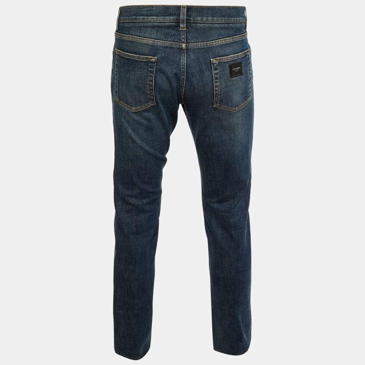 Pre Owned Dolce & Gabbana Blue Denim Slim Fit Jeans L Waist 36" 