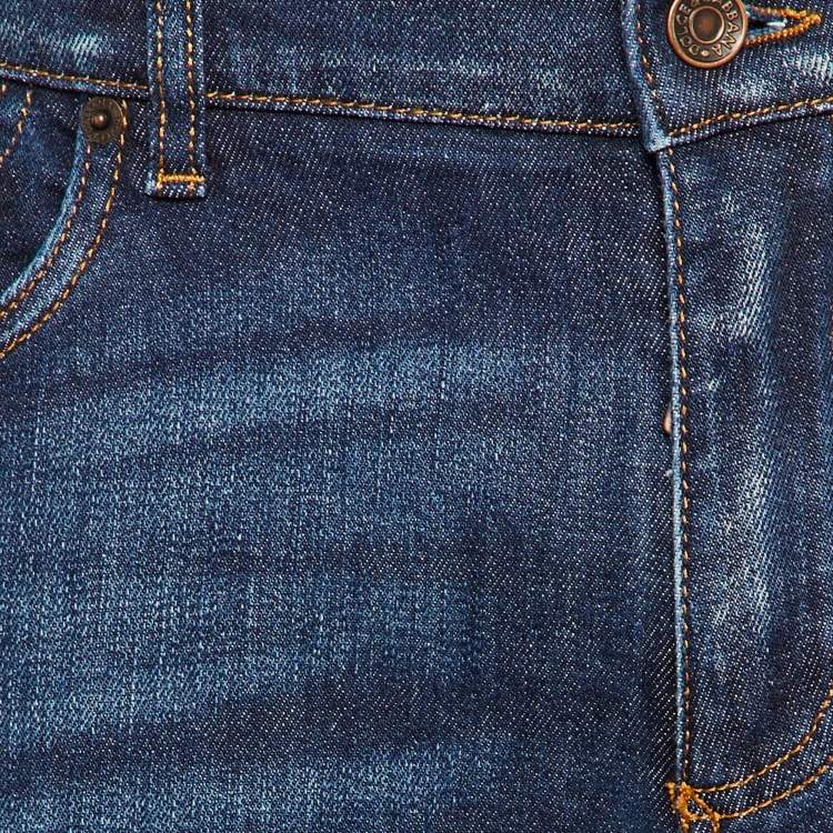 Pre Owned Dolce & Gabbana Navy Blue Denim Tapered Leg Jeans L Waist 37" 