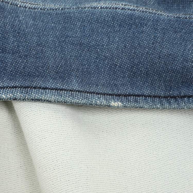 Pre Owned Dolce & Gabbana Blue Stretch Cotton Blend Bomber Jacket L