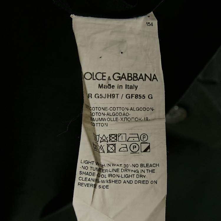 Pre Owned Dolce & Gabbana Black Cotton Short Sleeve Shirt M