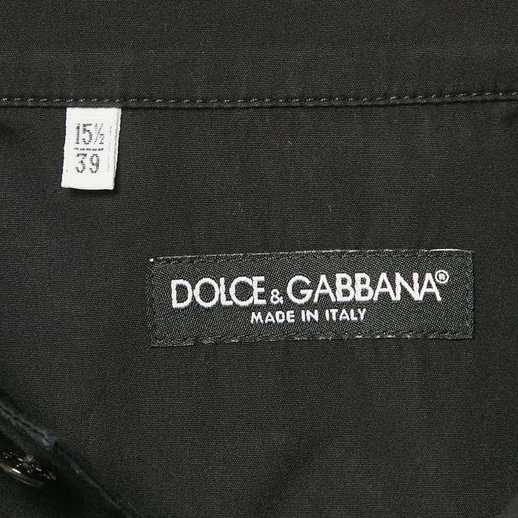 Pre Owned Dolce & Gabbana Black Cotton Short Sleeve Shirt M