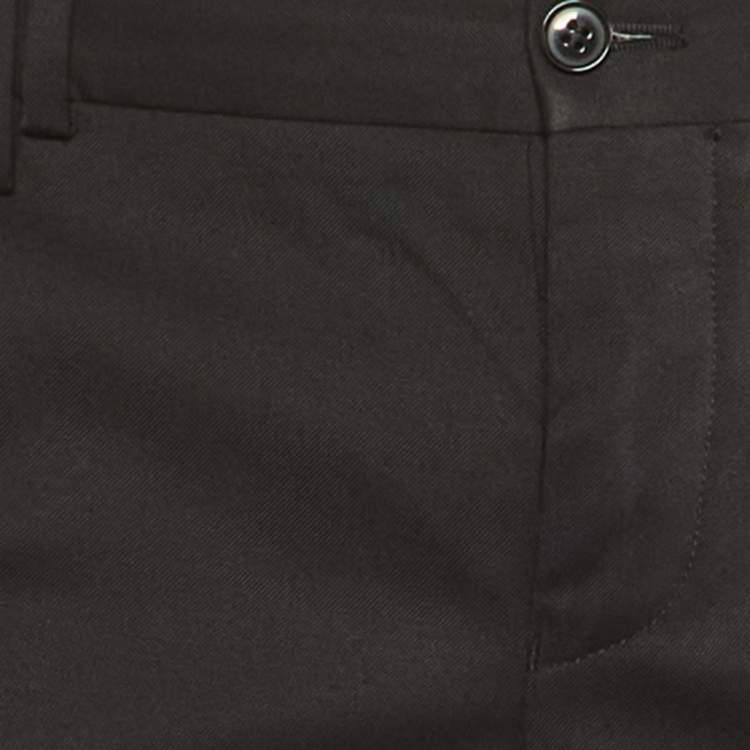 Pre Owned Dolce & Gabbana Black Wool & Silk Tailored Pants M