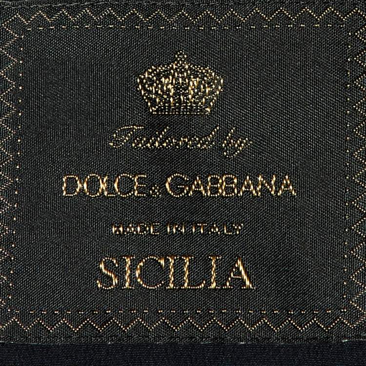 Pre Owned Dolce & Gabbana Navy Blue Striped Wool & Silk Blazer M