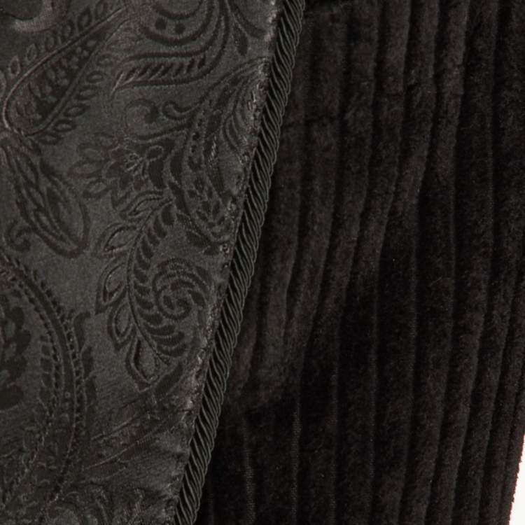 Pre Owned Dolce & Gabbana Black Velour & Brocade Blazer M