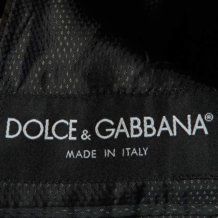Pre Owned Dolce & Gabbana Black Velour & Brocade Blazer M