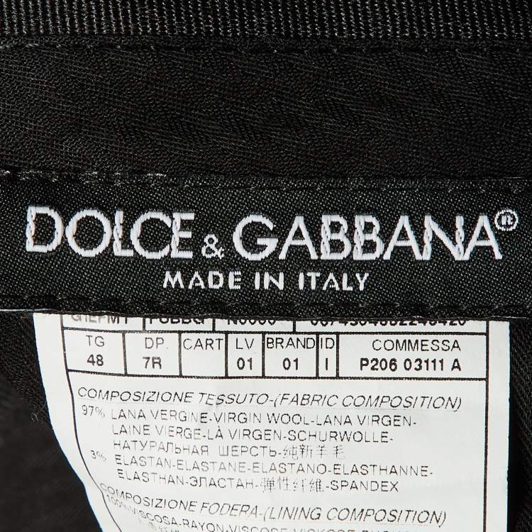 Pre Owned Dolce & Gabbana Black Wool Straight Leg Pants M
