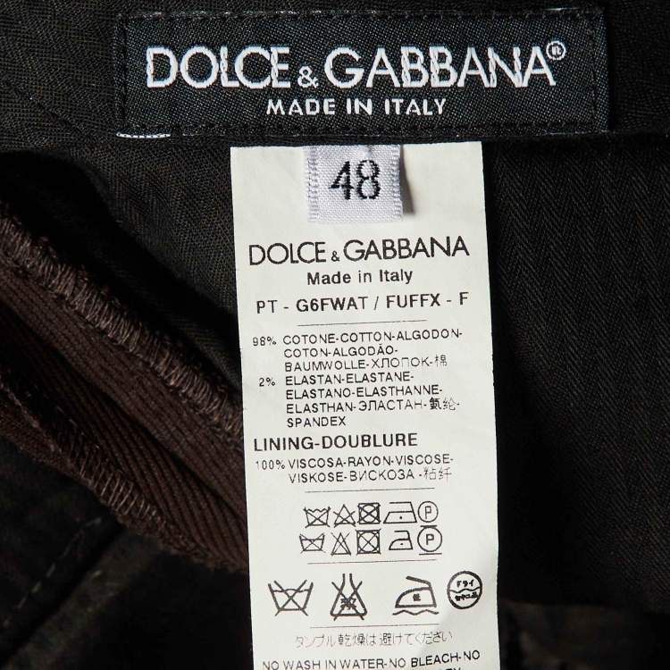 Pre Owned Dolce & Gabbana Brown Cotton Chino Pants M