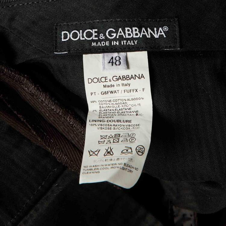 Pre Owned Dolce & Gabbana Brown Cotton Chino Pants M