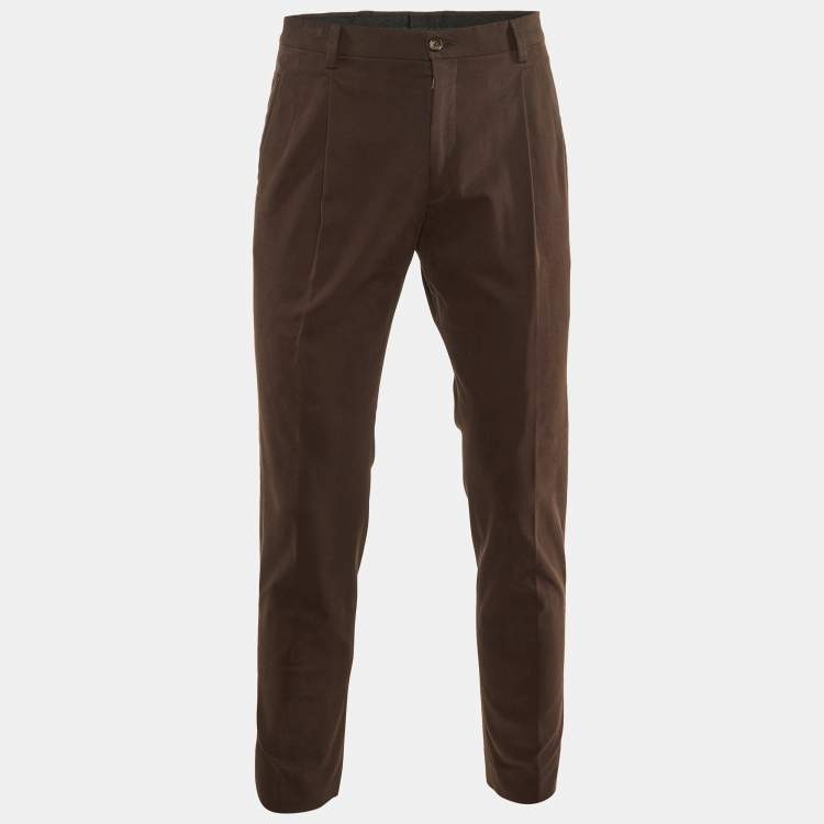 Pre Owned Dolce & Gabbana Brown Cotton Chino Pants M