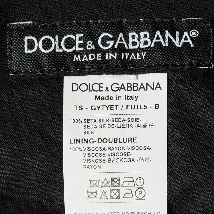Pre Owned Dolce & Gabbana Dark Blue Silk Tailored Pants M