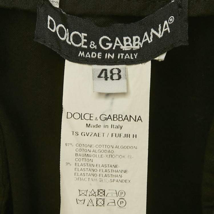 Pre Owned Dolce & Gabbana Black Stretch Cotton Jogging Pants M
