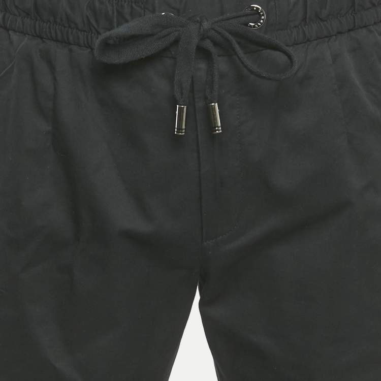 Pre Owned Dolce & Gabbana Black Stretch Cotton Jogging Pants M