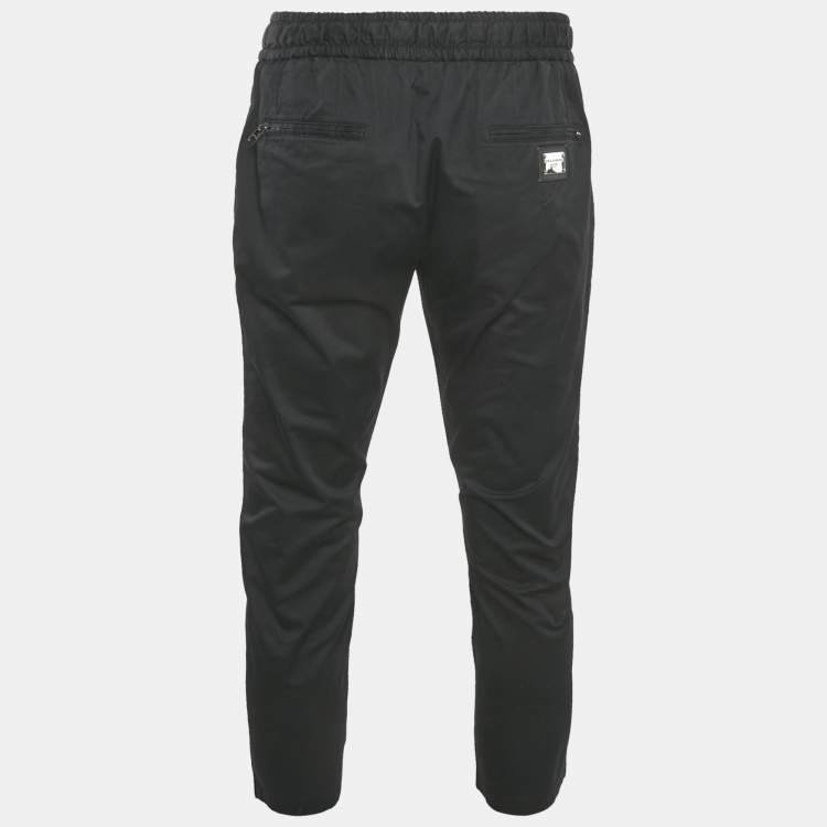 Pre Owned Dolce & Gabbana Black Stretch Cotton Jogging Pants M