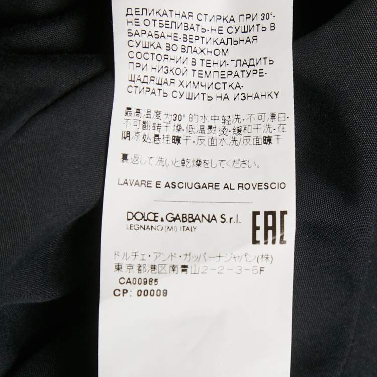 Pre Owned Dolce & Gabbana Black Cotton Long Sleeve Shirt L