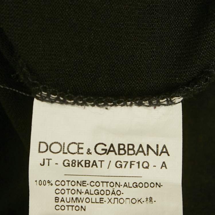 Pre Owned Dolce & Gabbana Black DG Spray-Paint Jersey T-Shirt L