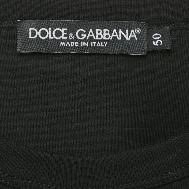 Pre Owned Dolce & Gabbana Black DG Spray-Paint Jersey T-Shirt L