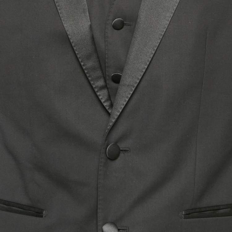Pre Owned Dolce & Gabbana Black Wool Blend Tailored Martini 3pc Pants Suit M