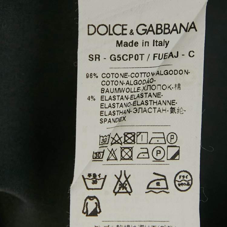 Pre Owned Dolce & Gabbana Midnight Blue Cotton Gold Fit Shirt M