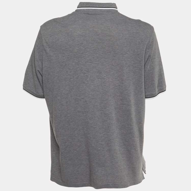 Pre Owned Dolce & Gabbana Grey Cotton Polo T-Shirt 5XL