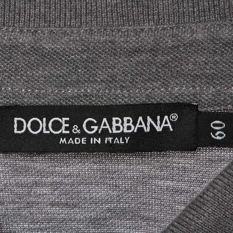 Pre Owned Dolce & Gabbana Grey Cotton Polo T-Shirt 5XL