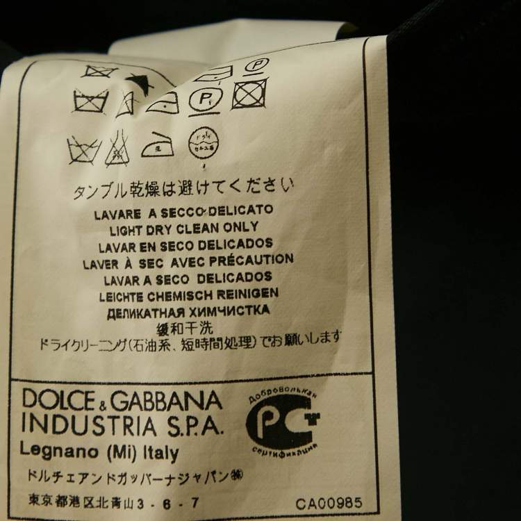 Pre Owned Dolce & Gabbana Black Velvet Single Breasted Martini Blazer S